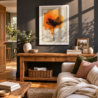 Amber Bloom Botanical - Framed Print