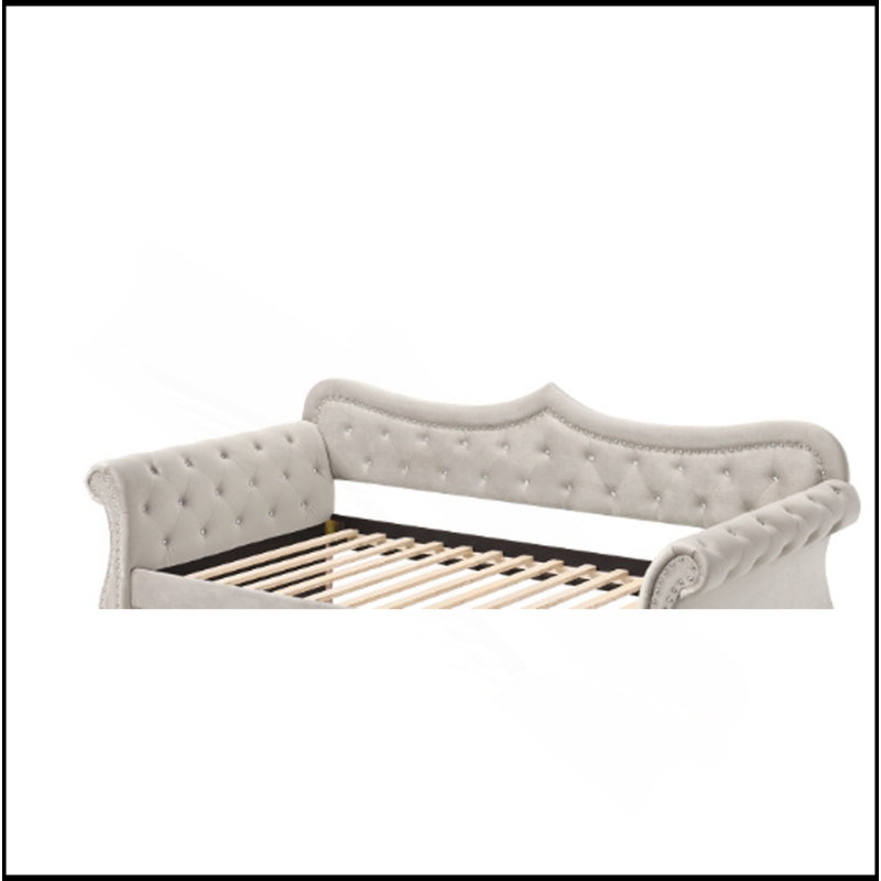 Lit de jour en lin avec couchette (simple), Beige