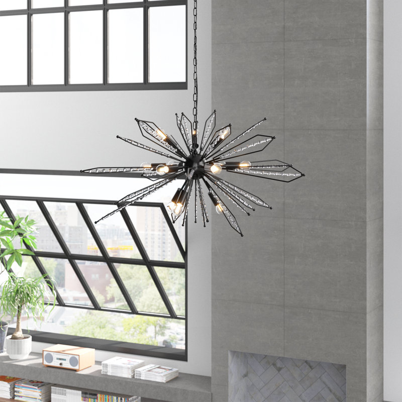 Lustre papillon sphérique Spoutnik à 12 lumières de 34 pouces Aveza