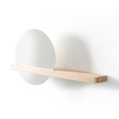 Caleb Round Wood Framed Wall Mounted Vanity & Dresser Mirror