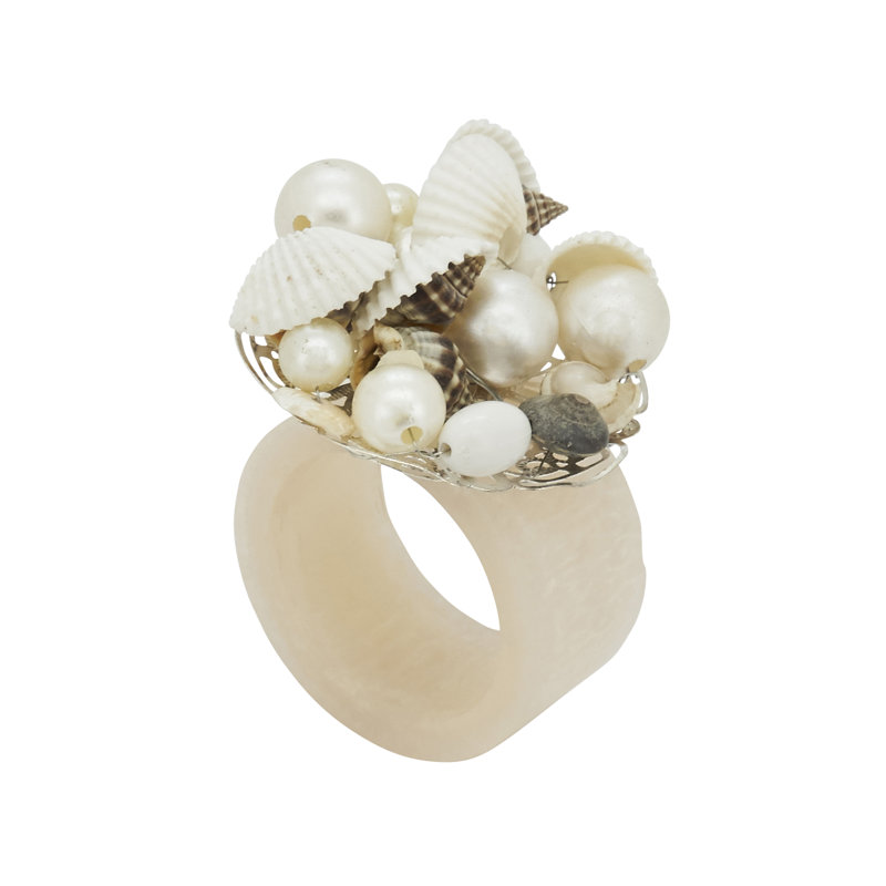 Rond de serviette en résine Seashore Splendor (ensemble de 4)