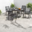 Table de patio durable, en faux bois, de conception moderne pour les repas en plein air