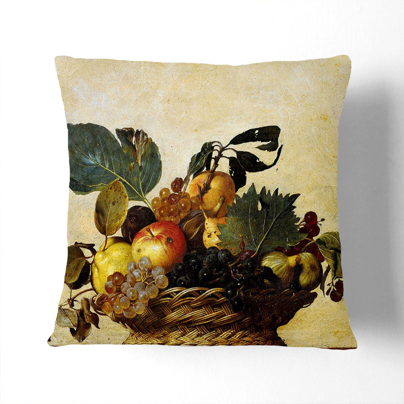 Fruit Basket Square Throw Cushion, 40cm H x 40cm W x 15cm D