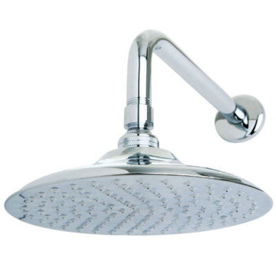 Kingston Brass Shower Scape 7-3/4-Inch Round Raindrop Brass Shower Head with 12-Inch Shower Arm