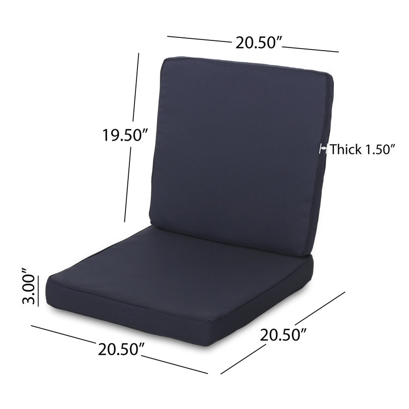 Brummett Outdoor Seat / Back Cushion, Navy Blue