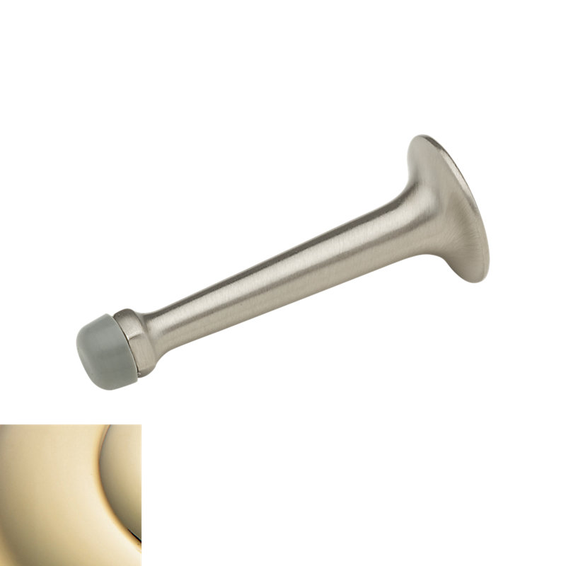 Wall Bumper Brass Baseboard Stop, Lifetime Brass