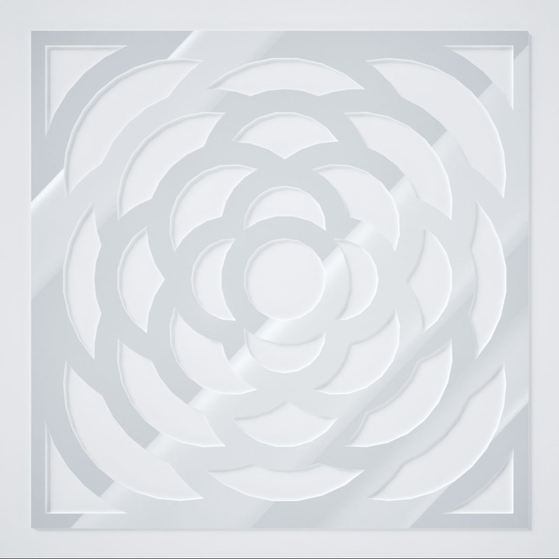 Panneaux muraux décoratifs en acrylique Edinburg, grand, l 23 3/8 po x H 23 3/8 po x T 1/8 po, blanc, Blanc