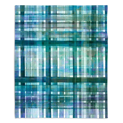 Couverture sherpa doux bleu écossais écossais
