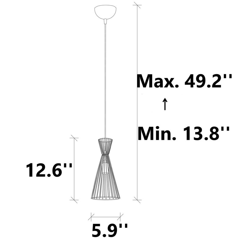 Luminaire suspendu conique à 1 lumière Fedler