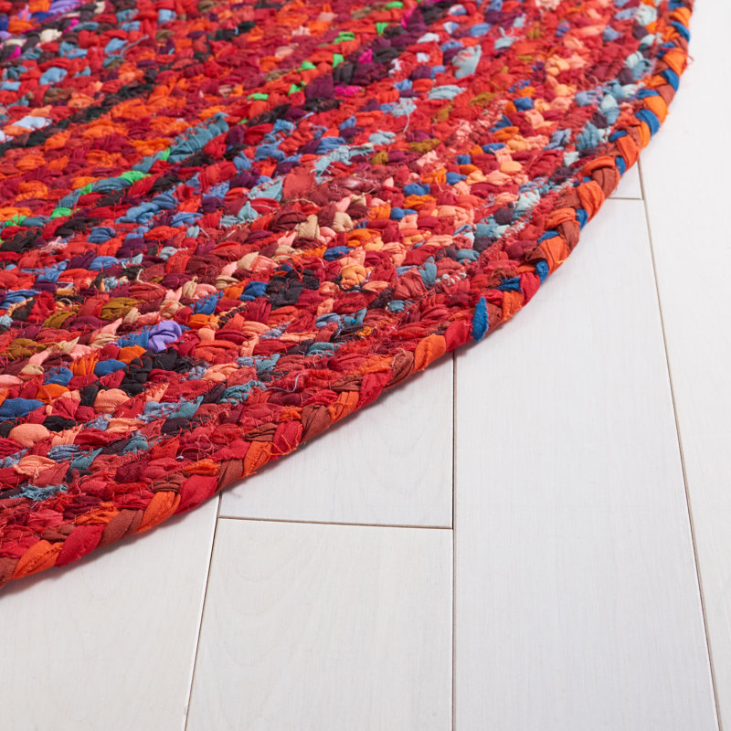 Cotton Hand Woven Area Rug, Oval 122 x 183 cm