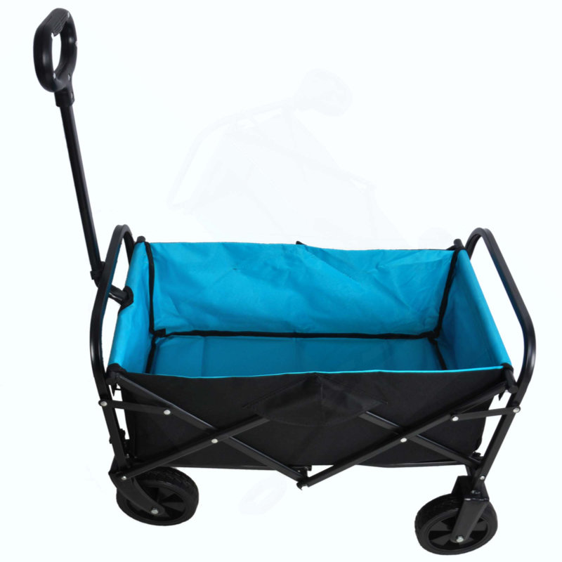Mini chariot de plage pliable, Noir / Bleu