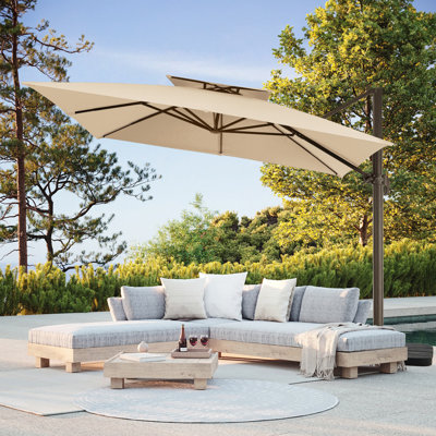 Otylie 132'' Square Cantilever Umbrella with Cover