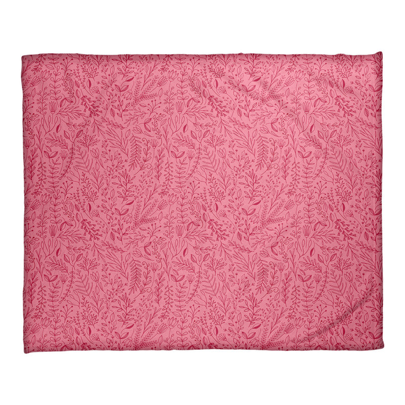 Couverture florale ditsy Katelyn Elizabeth, l 52,5 po x L 62,5 po, Rouge foncé