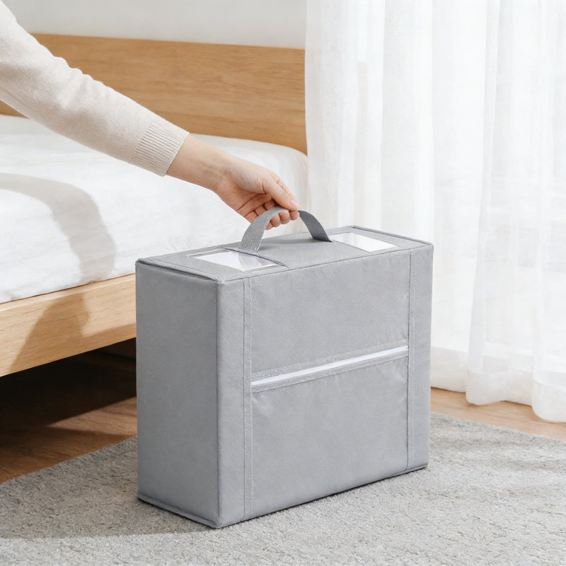 Bed Sheet Organizer And Storage Box, Foldable Linen Closet Organizer For Queen & King Sheet Sets, Blankets, And Towels, Space-Saving Under Bed Storage Solution