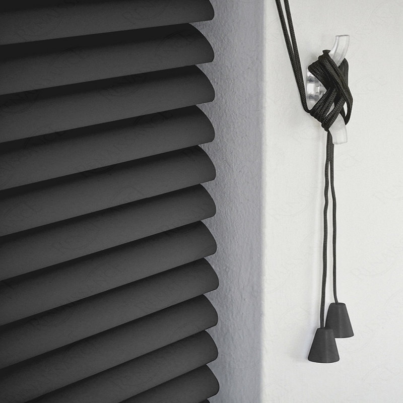 PVC Plain Indoor Venetian Blind, 213 cm L x 75 cm W, Black