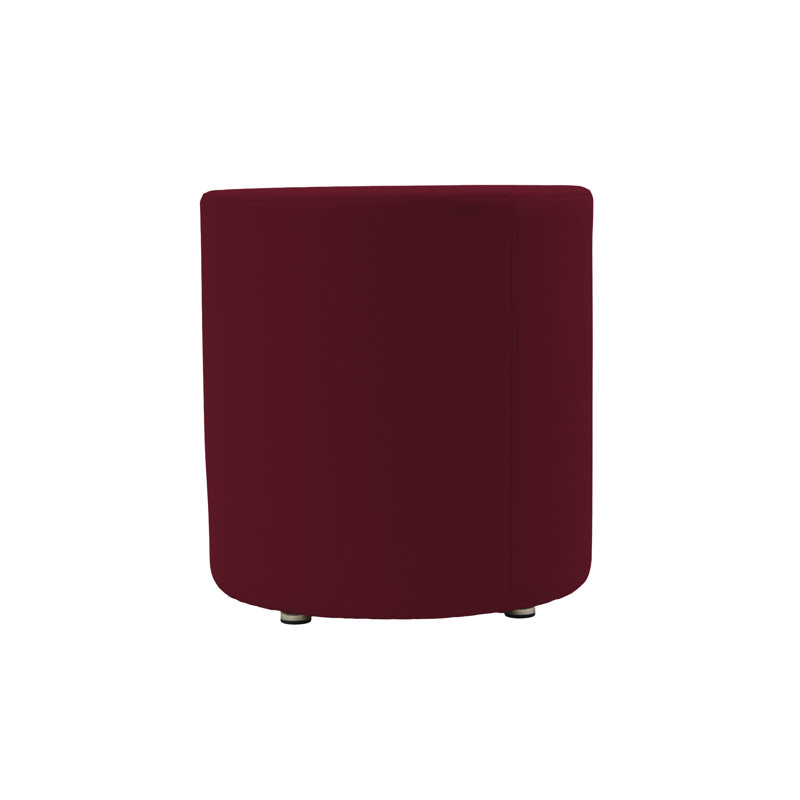 18 inch Round Everyday Vinyl Ottoman, 19 inch Height, Red