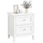 HOMCOM Nightstand with 2 Drawers White