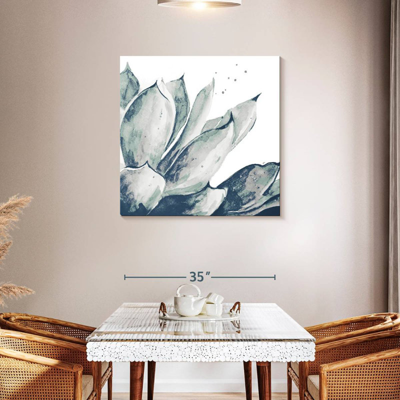 Harnek Blue Agave On White II, 16" H x 16" W