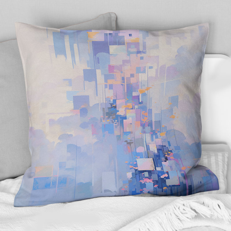 Coussin décoratif imprimé turquoise