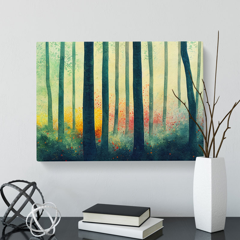 Fancy Colourful Forest - Wrapped Canvas, 35cm H x 50cm W x 3cm D