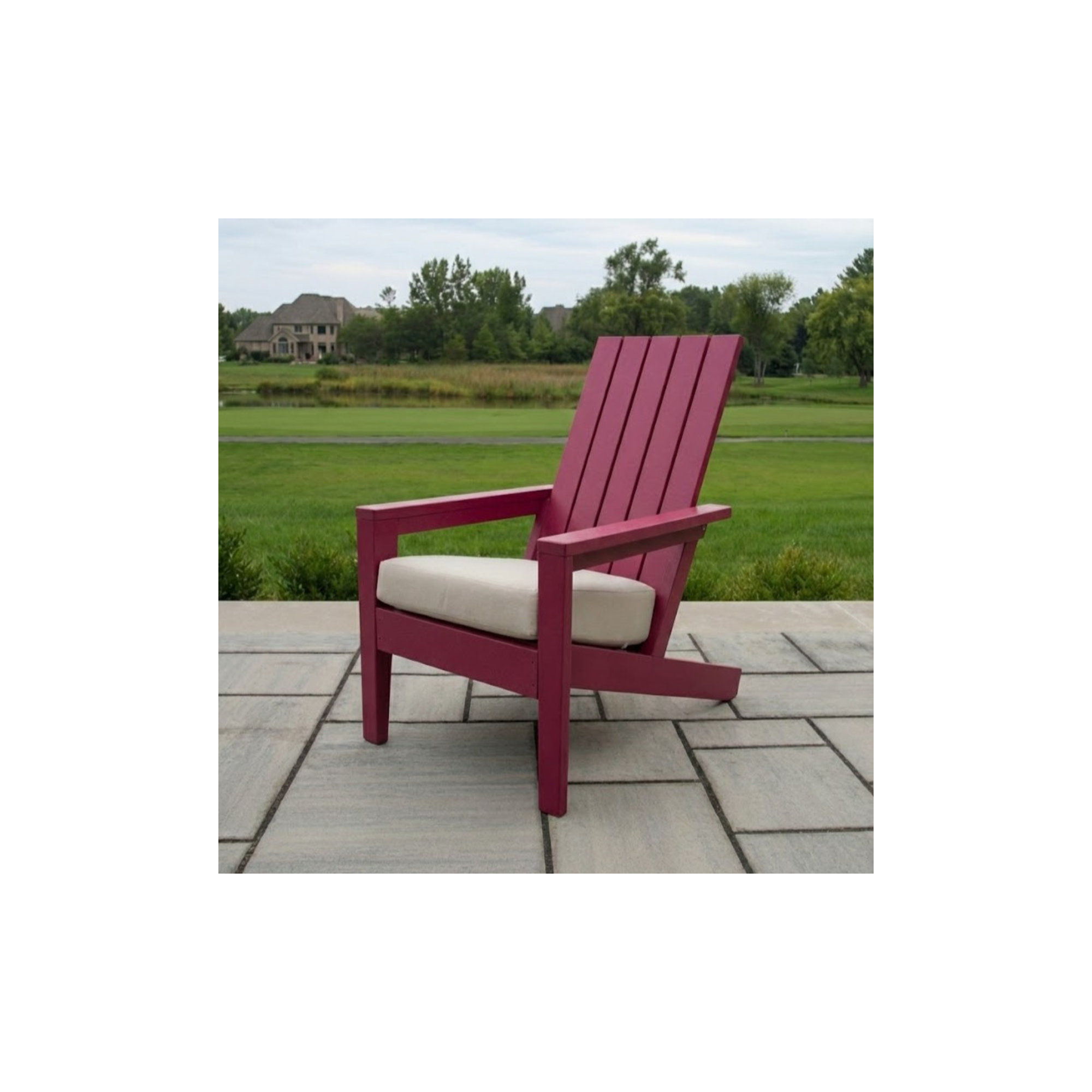 Rhys Aluminum Adirondack with Sunbrella Cushion, Pink