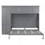 Grand lit escamotable mural avec armoires, gris