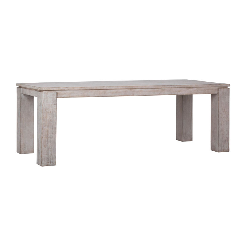 Amaya 36" Pine Solid Wood Dining Table, White Wash