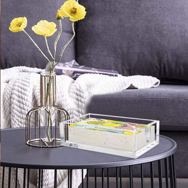Porte-serviettes en acrylique pour invité, plateau de papier essuie-tout transparent de 0,37 pouce d'épaisseur