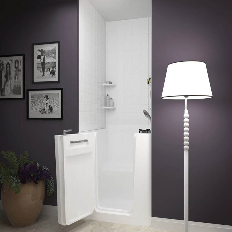Baignoire bain tourbillon 37,25 po x 31 po avec robinet et chauffe-eau Durango, Droite