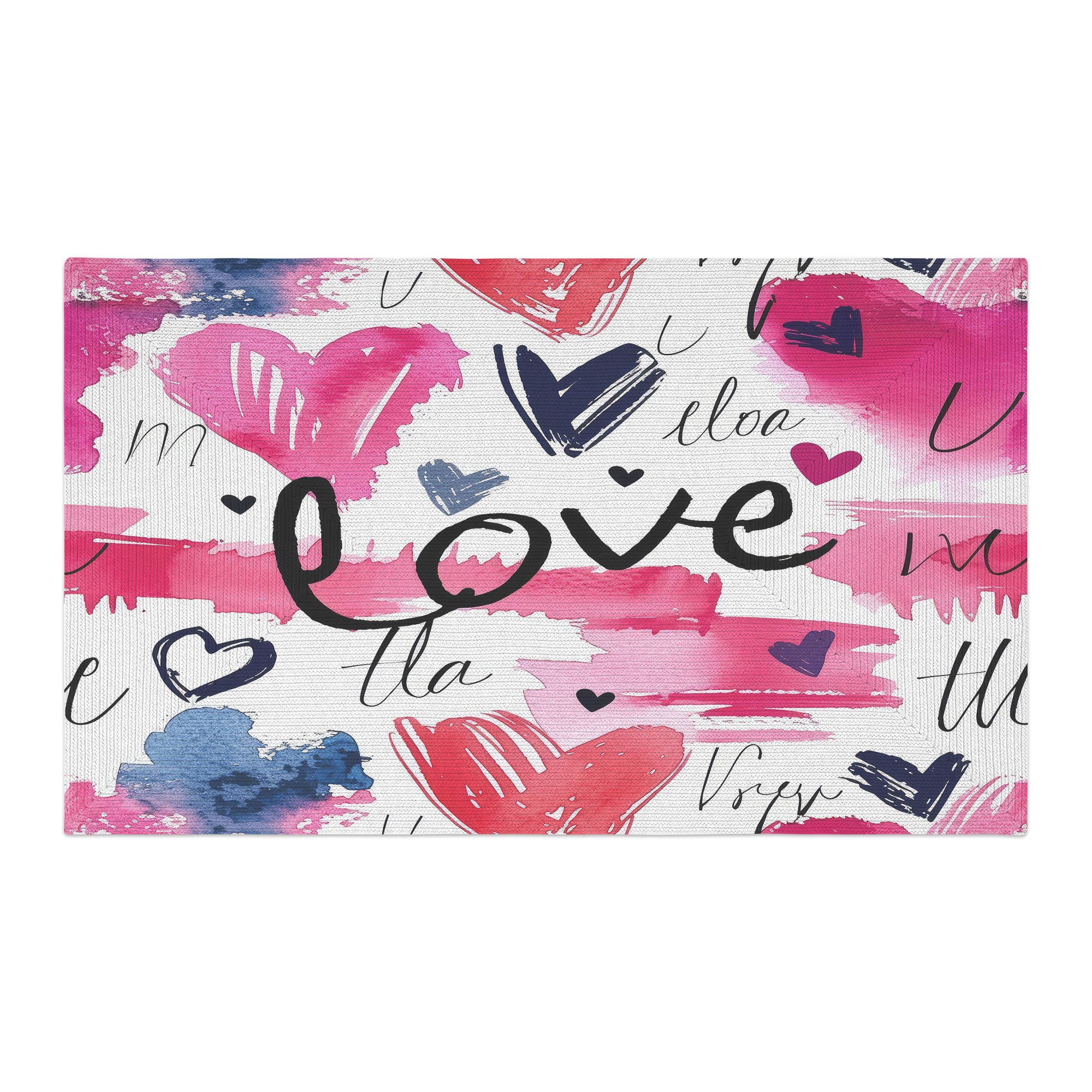 East Urban Home Sweet Love Letters Braided Rug | Wayfair