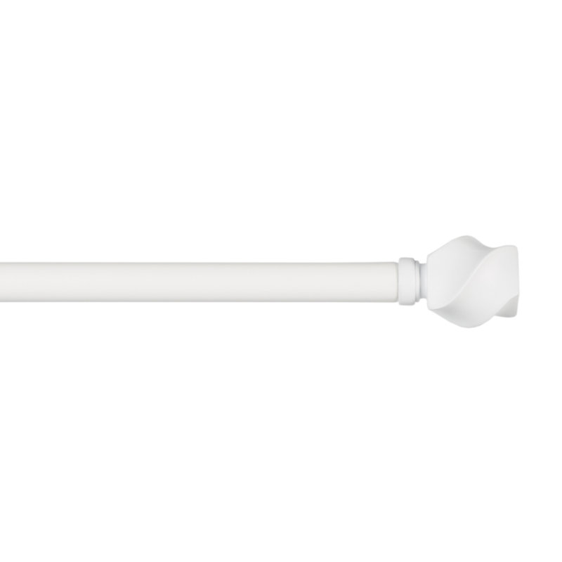 Adjustable Off White Iron Window Curtain Rod with Twisted Finials