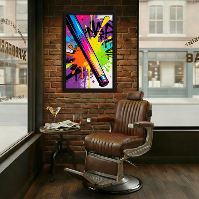 «Fashion Colorful Paint Splatter Graffiti Art», reproduction sur toile