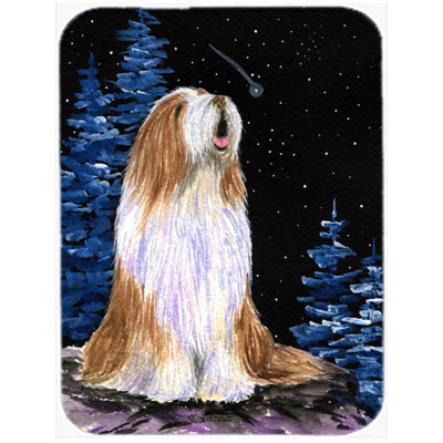 Planche à découper en verre rouge baril en forme de Collie barbus®