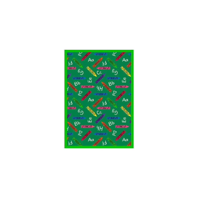Tapis éducatif à motifs de crayons, Rectangle 5 pi 4 po x 7 pi 8 po
