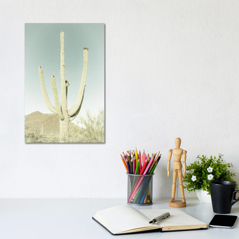 Saguaro National Park Giant Saguaro | Vintage 1 Piece Wrapped Canvas Wall Art, 20.32 cm H x 30.48 cm W