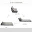 Chaise réglable, lit pliant gris foncé, 2 coussins, peu encombrant, lit avec structure stable