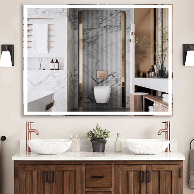 Modern 48x36 Inch Bathroom Mirror - Led Wall Mounted, Fog Smart Touch Switch, Adjustable Lights Waterproof, Strong Build Large Waterproof Function, Switch With Safe And Robust