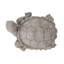 Statue de jardin de tortue en béton légère de 15 pouces de large au fini gris patiné pour la décoration de patio et de cour arrière