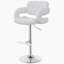 Tabouret de bar réglable en chrome et blanc