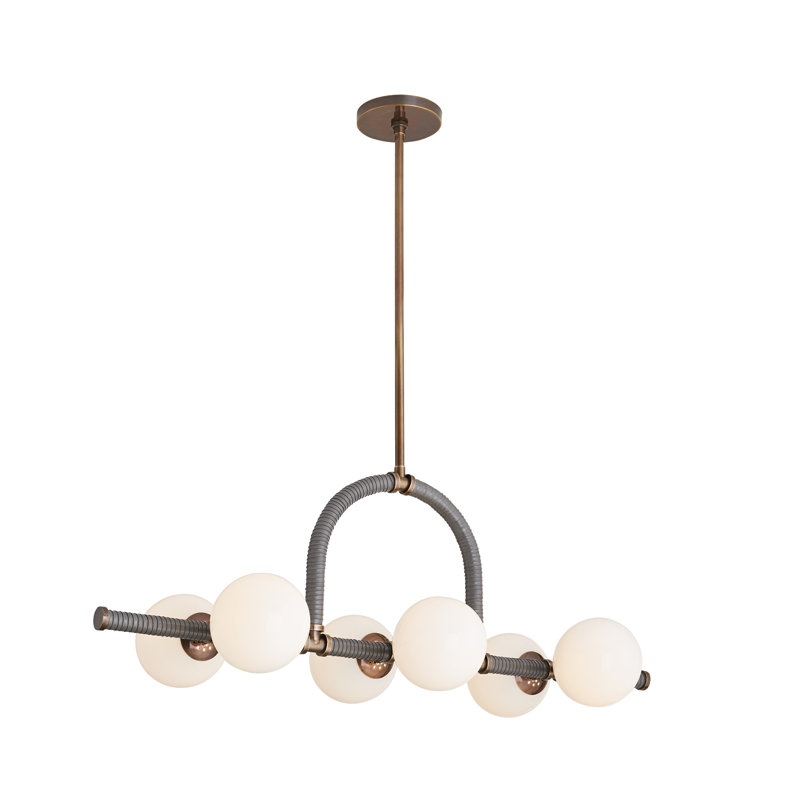 Harrison 6 - Light Chandelier, Heritage Brass