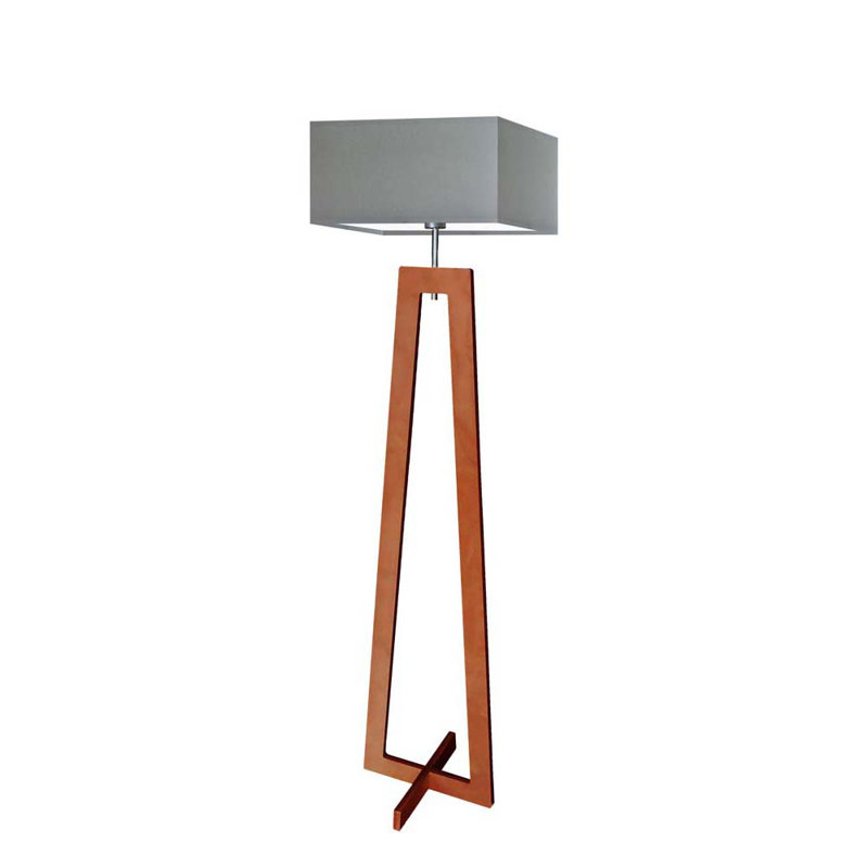 Tahoe 138cm Traditional Floor Lamp, Light Grey, Brown