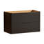 Meuble-lavabo simple de 91 cm (36 po) seulement, meuble suspendu avec garniture en bois cannelé et surface peinte résistante à l'eau-134659184