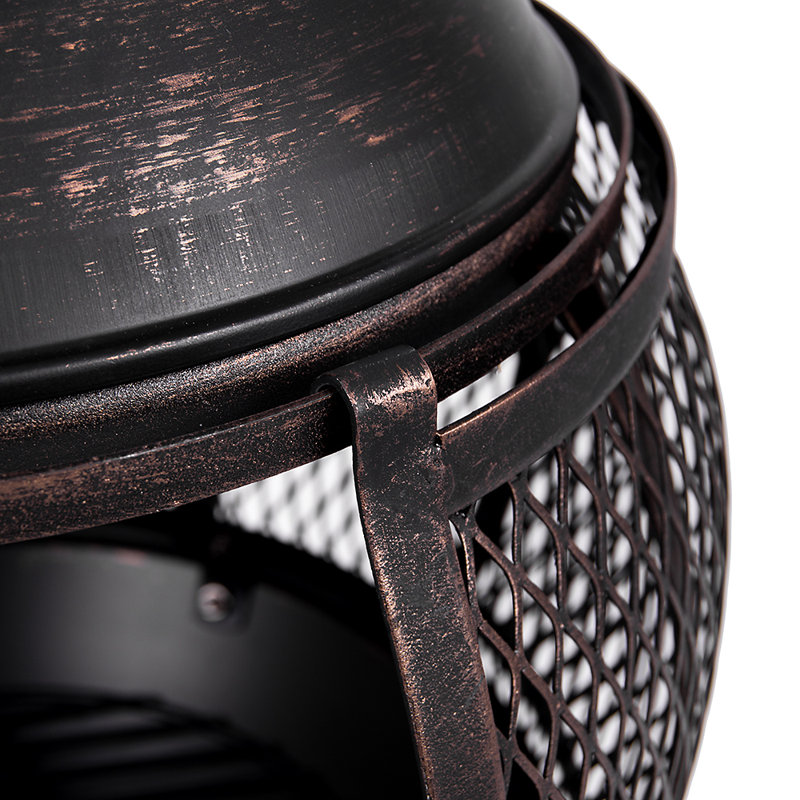 89cm Steel Outdoor Chiminea With Central Mesh Screen, Small