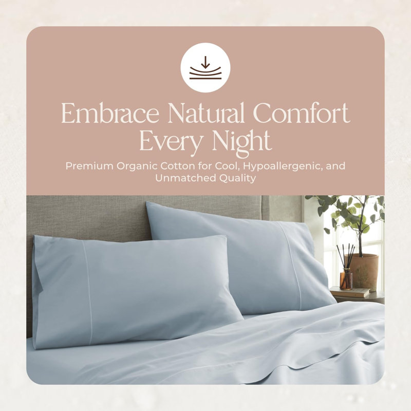 Drap-housse Whisper Organic, Poudre, Drap-housse de taille double
