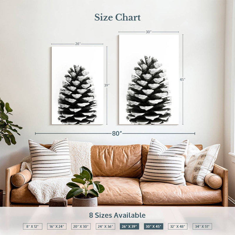 Harnek Pine Cone BW, 39" H x 26" W