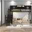 Lit mezzanine double avec escalier et garde-robe