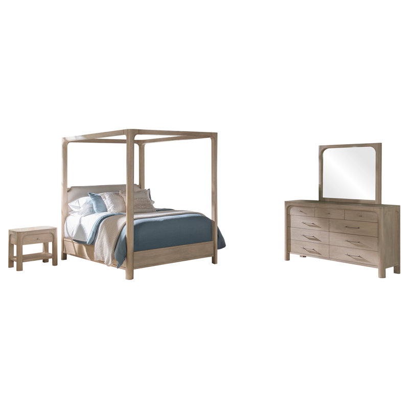Ensemble de chambre avec grand lit 4 pièces Monifah, Grand