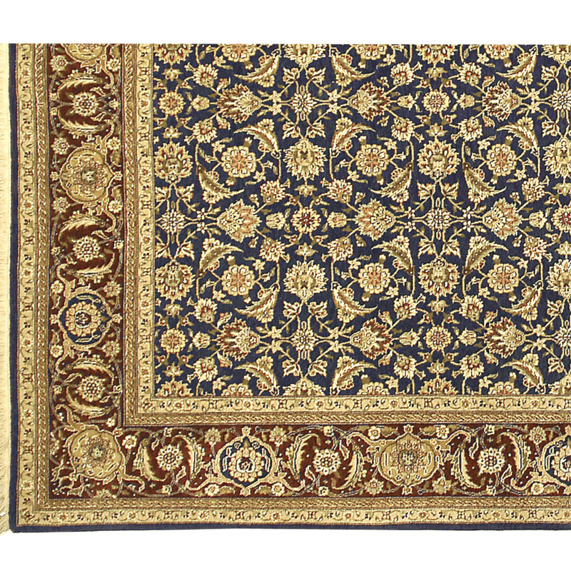 Hand Knotted Oriental Area Rug in Navy/Red, Rectangle 11' x 18'