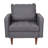 Mid-Century Modern Commercial Grade Tufted Faux Linen Armchair with Solid Wood Legs-863221795