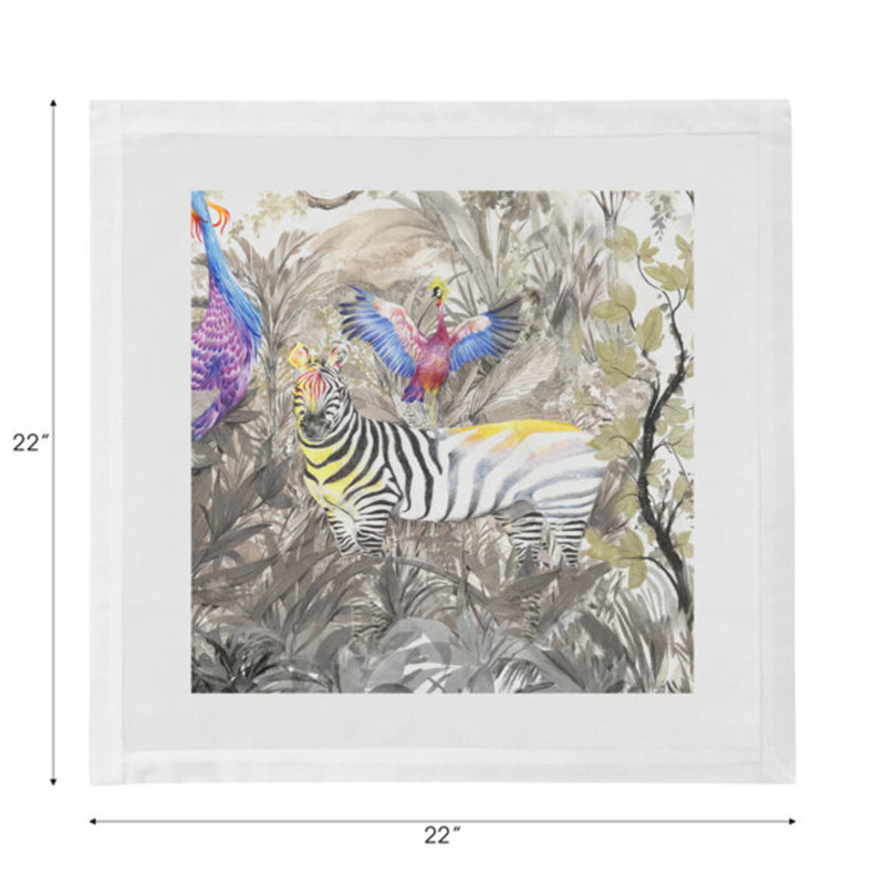 Arcadia Zebra Hemstitch 22" Linen/Cotton Napkin